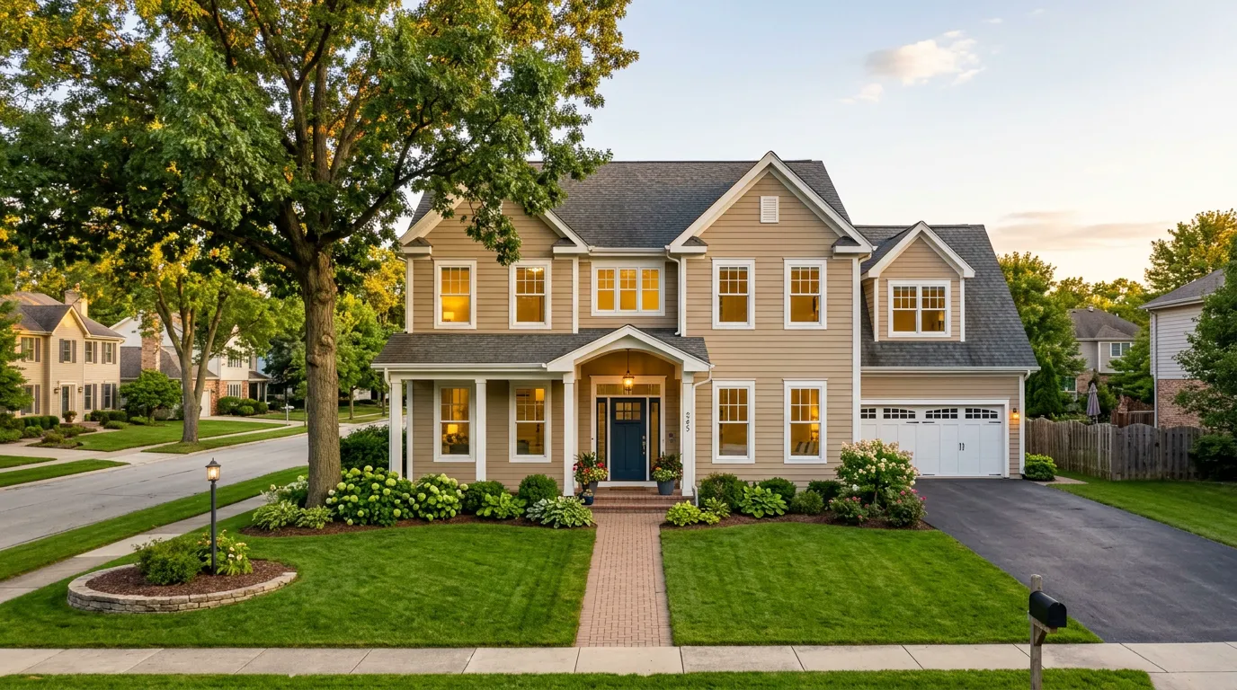 Residential home with new replacement windows in the Springfield area
